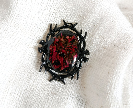 Broche sauge rouge