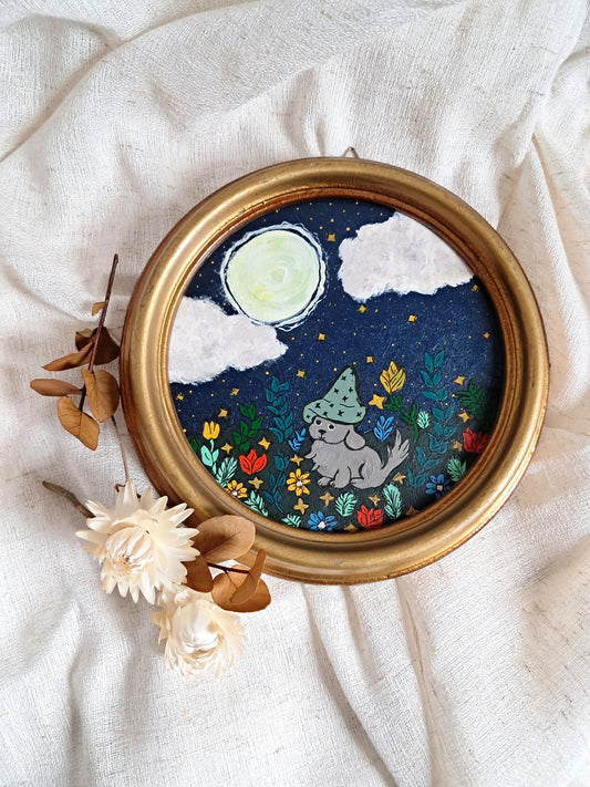 Cadre chien magicien