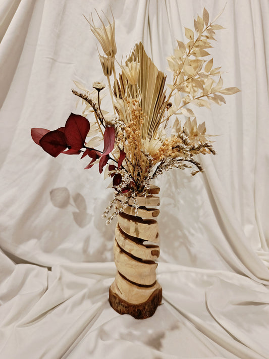 Vase bois et son bouquet