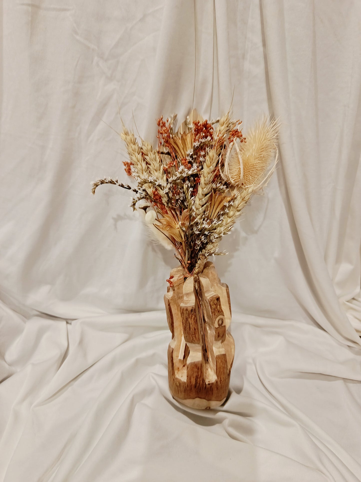 Vase bois et son bouquet